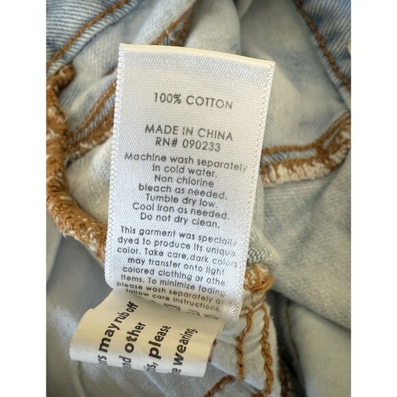 PacSun High Rise Light Wash Denim Cut-Off Distressed Booty Shorts Waist 25 - Picture 8 of 9